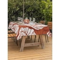 thumbnail image 3 of Outdoor Tablecloth with Umbrella Hole for Patio/Picnic/Party/Camping, Vintage Shell Burnt Orange Waterproof Table Cloth Rectangle Table Cover Washable, Summer Ocean Coastal (60"x 84"), 3 of 9