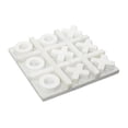 thumbnail image 5 of DecMode 9" x 1" White Marble Tic Tac Toe Game Set, 1-Piece, 5 of 7