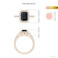 thumbnail image 5 of Angara Natural Blue Sapphire Halo Ring - Emerald-Cut 1.65 ct Blue Sapphire Ring in 14K Rose Gold for Women (Size-8x6mm) | September Birthstone Jewelry, 5 of 9