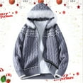 thumbnail image 2 of Christmas Sweaters for Women Winter Autumn Knitted Hooded Sweater Coat Long Sleeve Casual Pullover Outerwear Soft Comfortable Loose Fit Warm Jacket For Daily Street Style Christmas Sweaters, 2 of 4