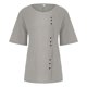 thumbnail image 4 of Camiseta top casual de mujer SCZ cuello redondo vintage de algodón y cáñamo manga corta gris M, 4 of 5