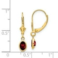 thumbnail image 2 of 14k Yellow Gold Garnet January Earrings Drop Dangle Birthstone, 2 of 6