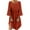 Orange, variant on Meichang Women's Casual Cotton Linen Dresses 3/4 Bell Sleeve Solid Shirt Dresses Plus Size Loose Fit Pleated Mini Dresses Lightweight Comfy Work Dresses Coffee M