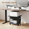 thumbnail image 4 of MIXISAV 2-Tier Printer Stand with Storage Drawer | Under Desk Rolling Cart for Home Office | Industrial Locking Wheels | Fits Fax Machine, 3D Printer, Scanner & Office Supplies, 4 of 10