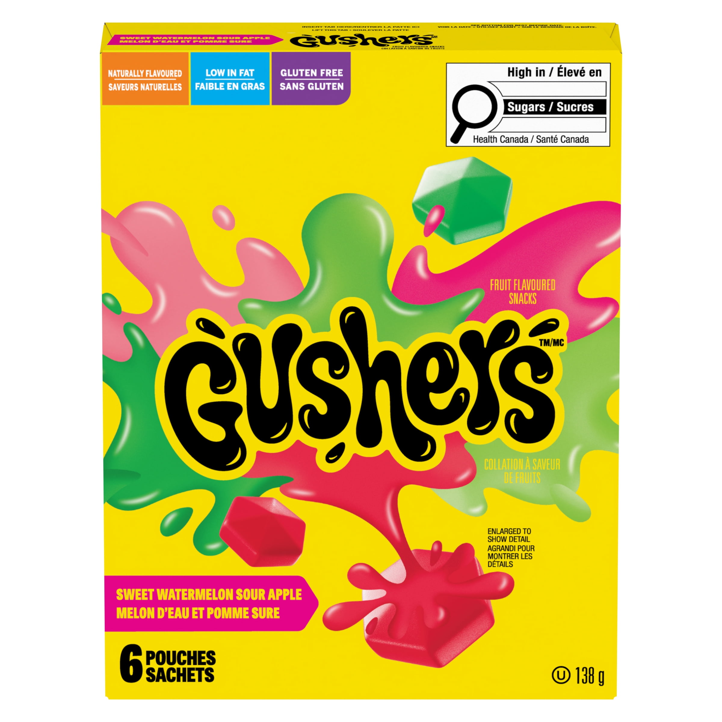 Gushers Sweet Watermelon & Sour Apple, 6 CT