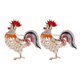 thumbnail image 4 of WORGEOUS 2 broches de gallo de pollo con diamantes de imitación chapados en oro, esmalte lindo de gallina, pin de solapa, broche divertido para mujeres y mujeres, 4 of 9