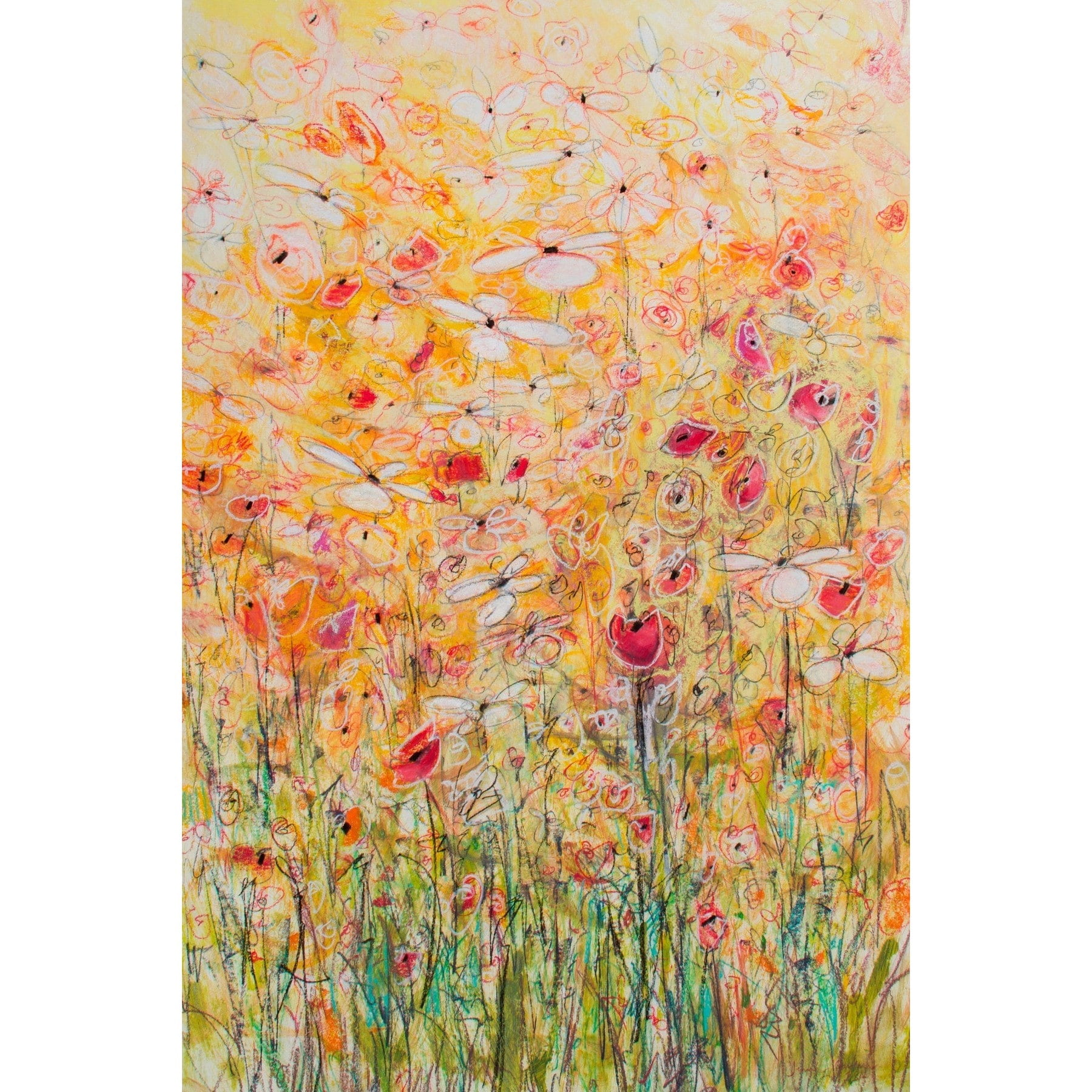 "Daisy Chain 10" Painting Print on Wrapped Canvas
