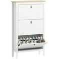 thumbnail image 1 of HOMCOM Armoire à Chaussures avec 3 Tiroirs Basculants, Armoire de Rangement pour Chaussures Étroite, Blanc, 1 of 10