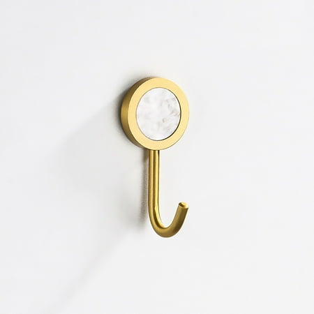 

Hooks Coat Hook Wall Mounted Round Robe Hook Brushed Gold Towel Hook Heavy Duty Coat Rack For Bathroom Entryway Kitchen Living Room Non Hole Installation
