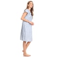 thumbnail image 3 of Lati Fashion Women Nightgowns Short Sleeve Female Nightgowns & Sleepshirts Blue XL, 3 of 4