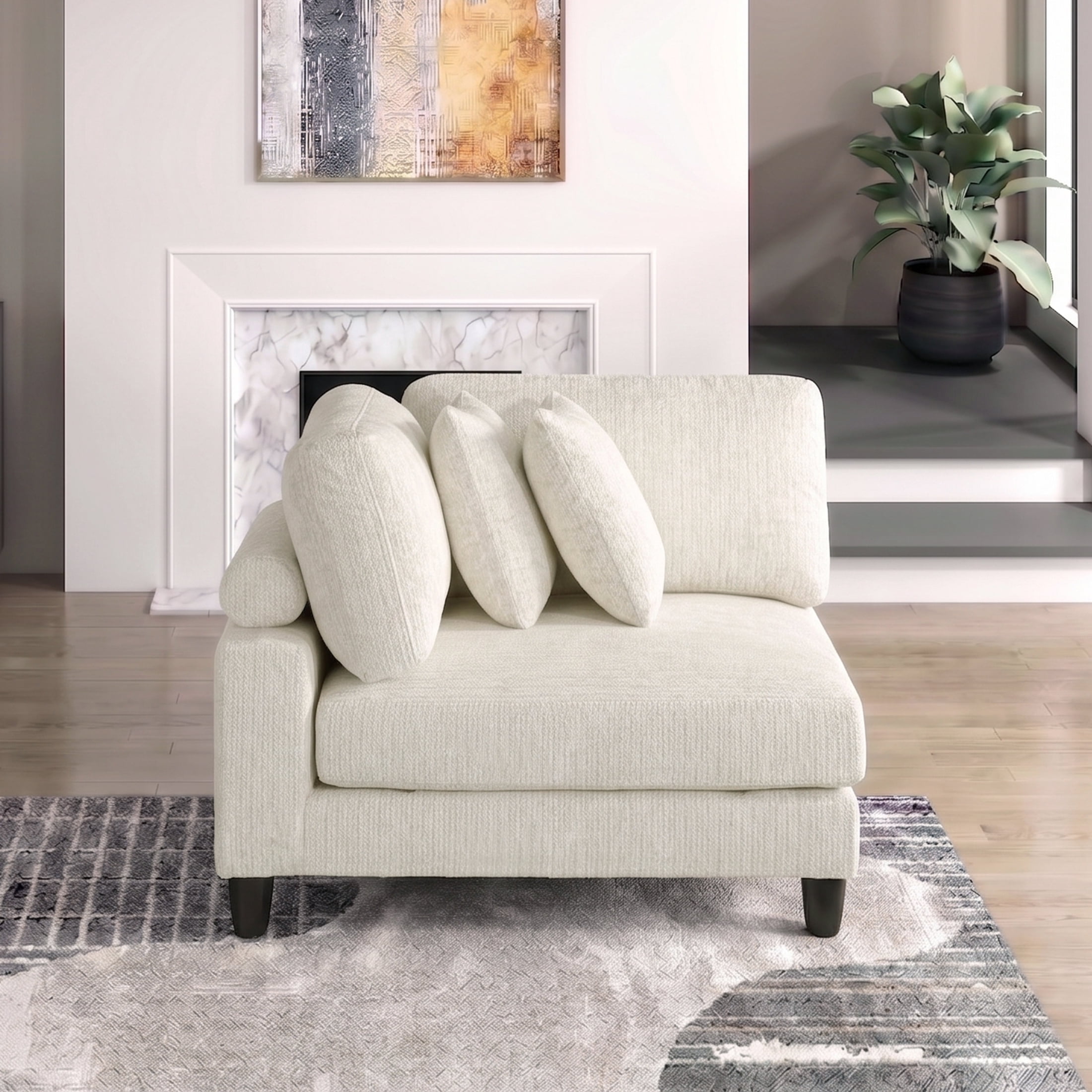 OakvillePark Caden Microfiber Corner Seat, Beige
