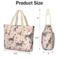thumbnail image 3 of Tote Bag for Women - Schnauzer Dog and Flower Floral Shoulder Bag - Large Utility Work Duffle Bag with Zipper Handbag for Travel, Work, Sprots, 3 of 5