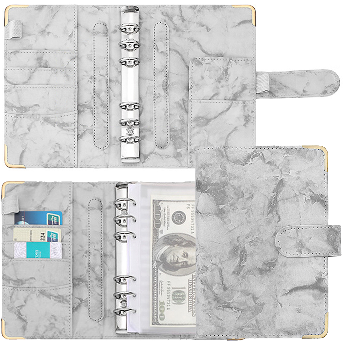  Budget Binder with Zipper Envelopes A6 Money Organizer for Cash  PU Glitter Leather Money Saving Binder with 8pcs Cash Envelopes for  Budgeting,18pcs Budget Sheets,24pcs Stickers,Budget Planner Wallet : Office  Products