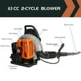 thumbnail image 4 of Floseru Backpack Gas Powered Leaf Blower, 63CC 665CFM 3HP 2 Stroke Grass Lawn Blower Air Cooling Gasoline Backpack Grass Blower with Air-Cooled, Snow Blower for Outdoor, 4 of 7