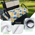 thumbnail image 5 of Golf Cart Seat Covers for 2 Seater,Yellow Blue Morocco Pattern Microfiber Cart Seat Towel Blanket,Modern Moroccan Geometric Absorbent Breathable Non Slip Bench Seats Protector for Golf Course 51"x31", 5 of 9