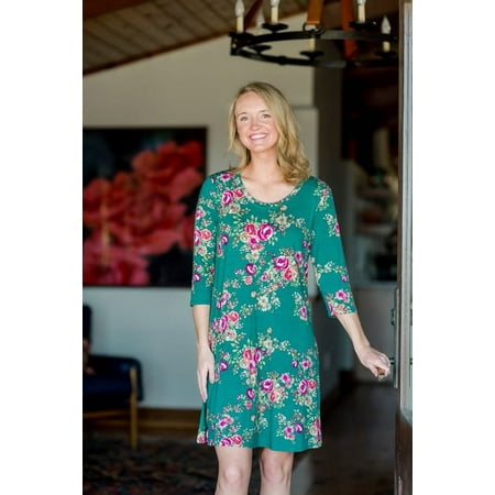 The Pioneer Woman Floral Print Dress with 3/4 Length Sleeves