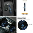 thumbnail image 6 of Yuyamidu Blue Butterfly Car Seat Cover Set Front Seat Cover Flower Steering Wheel Cover Seatbelt Pads Armrest Cover Trash Can Air Vent Holder Rear View Mirror Cover Coasters Key Chain, 12 Piece, 6 of 6