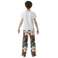 thumbnail image 4 of FORMRS Boys Pajama Pants with Pockets Size 9-10Y Kids Lounge Sleep Bottoms, White Christmas Leaves, 4 of 8
