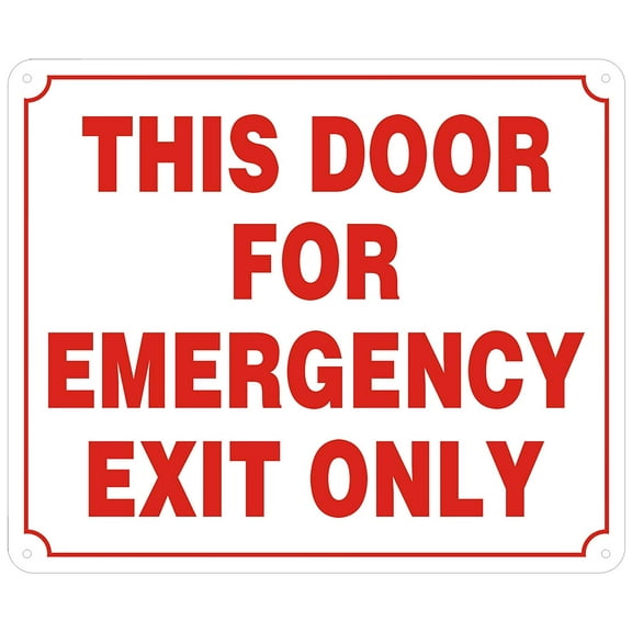 THIS DOOR FOR EMERGENCY EXIT ONLY SIGN -Reflective !!! ( ALUMINUM 5X10)