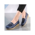 thumbnail image 6 of Fangasis Nurse Flats Comfort Loafers Bow-Knot Casual Shoes Work Lightweight Walking Dark Blue 8.5, 6 of 8