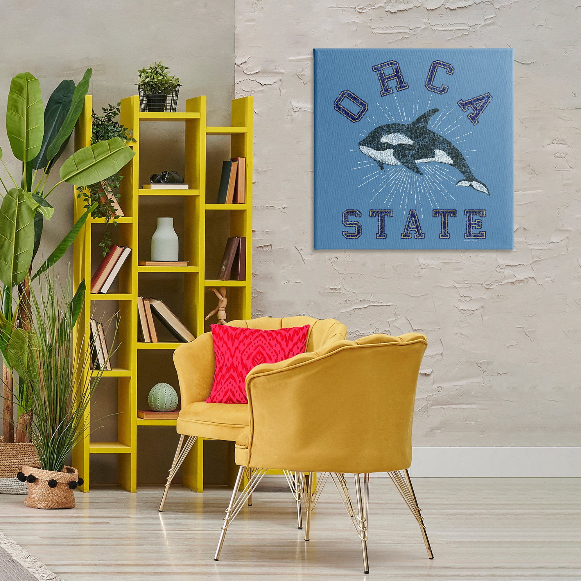 Stupell Industries Vintage Orca State Animals Painting Wrapped Canvas Art Print Wall Art, 30 x 30