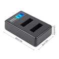 thumbnail image 1 of Cargador de batería para NP-BX1, Viaje portátil al Aire Libre USB de Carga LCD Ranuras Dobles Sobrec tocircuito para batería NP-BX1 Cargador de batería Spptty Cámaras digitales y accesorios, 1 of 7