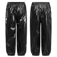 thumbnail image 5 of iiniim Kids Girls Shiny Metallic Dance Festival Party Pants Disco Loose Harem Trousers Black 9-10, 5 of 7