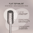thumbnail image 3 of USA PANA 3/32" Shank Size Professional - Flat Top Small Barrel Head - Nail Carbide Bit for Dremel Machine (Extra Coarse, Silver), 3 of 5