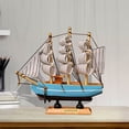 thumbnail image 5 of Clearance Under $10 Wooden Sailboat Model Home Desktop Decoration Ornaments With Lights Blue, 5 of 5