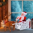 thumbnail image 4 of Electric Santa and Reindeer Sleigh Toys,Singing and Dancing,Christmas Decor with Music and Lights,Fun Gift, 4 of 7