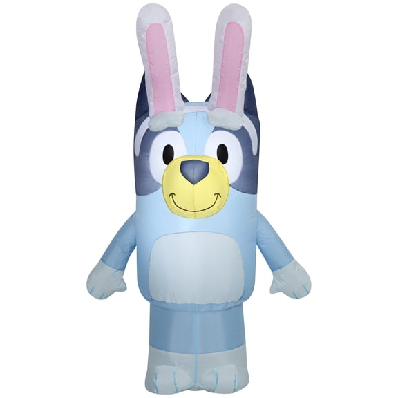 4 ft Bluey Easter Inflatable Yard Decoration with Bunny Ears – Lighted Outdoor Lawn Decor – Airblown by Gemmy