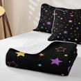 thumbnail image 4 of Manfei Dreamy Colorful Stars Quilt Full,Kawaii Cartoon Theme Full Bedspread Sets,Black,Black Reversible,3-Piece,1 Coverlet and 2 Pillowcases, 4 of 7