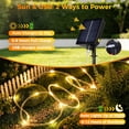 thumbnail image 3 of ZELUXDOT Solar Rope Lights, 66Ft 200 LED Warm White Connectable Lights with Remote, 19 Modes IP65 Waterproof for Outdoor Patio Garden Porch Decor, 3 of 8
