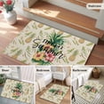 thumbnail image 5 of Entryway Rug 2'x3', Pink Yellow Floral Small Rug for Kitchen Bathroom Door Mat Indoor Entrance, Green Summer Botanical Rustic Non-Slip Area Rugs Floor Mats Carpet Front Door Rugs, 5 of 8