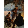 thumbnail image 2 of Pekka Halonen 18x24 Gold Ornate Framed and Double Matted Museum Art Print Titled - Lumberjacks Around a Campfire (1893), 2 of 4