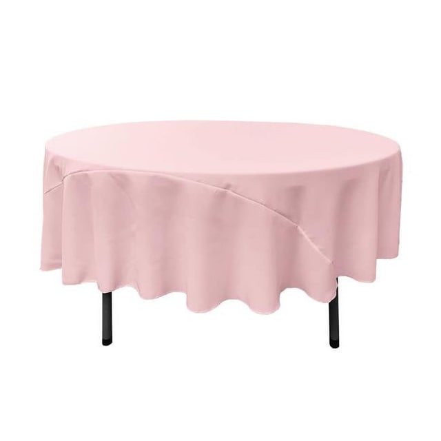 LA Linen TCpop90R-PinkLgtP37 Nappe en Popeline de Polyester Rose Clair - 90 Po. Ronde