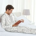 thumbnail image 6 of Cauagu Bunny And Bird Print Men's Long-Sleeve Pajama Set,Soft Button-Front 2Pjs for Men Long Sleeve Men’s Sleepwear-Large, 6 of 7