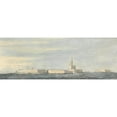 thumbnail image 2 of Nicholas Pocock 24x11 Gold Ornate Framed and Double Matted Museum Art Print Titled - Mole Head, Algiers (1816), 2 of 4