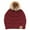 Burgundy, variant on MIRMARU Women's Soft Stretch Cable Knit Warm Outdoor Skully Faux Fur Pom pom Beanie Hats (Conffeti-Black)