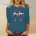 thumbnail image 4 of CKpwisy Women Casual Loose Fit Crewneck Tunic Blouse Dressy Casual Holiday Xmas Tunic Tops Glitter Xmas Tree Printed Shirt Tshirt Blouse Tee Tops Funny Holiday Clothing Shirts Navy S, 4 of 5