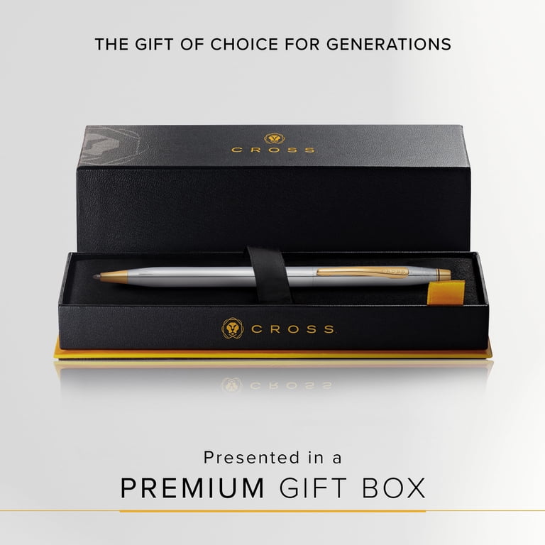 Personalized Cross Classic Century Ballpoint Pen | Engraved Chrome & 23K Gold Trim, Gift Box, Up To 20 Characters