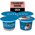 thumbnail image 1 of Oikos Greek Yogurt, Strawberry, Blended, 2% M.F, 4x100g, 1 of 7