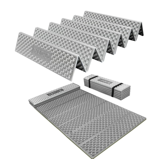 YR Tapete de Espuma para Dormir, Tapete Liviano Plegable para Acampar y Mochileros, 71"x23.5" Gris