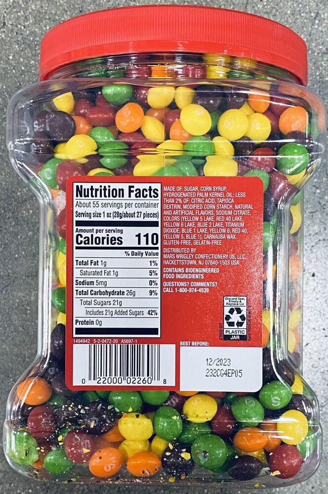 2 PACK Original Skittles 54 Oz ounce BULK TUBS JARS Bite size Candy Over 6 Lbs