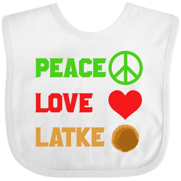 Peace Love Latke Funny Hanukkah Baby Bib photo 3