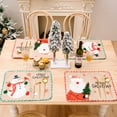 thumbnail image 4 of D-GROEE Winter Christmas Placemats Table Mat Cartoon Xmas Santa Claus Snowman Embroidery Place Mat 46cm x 35cm Dining Home Kitchen Table Decoration, 4 of 8