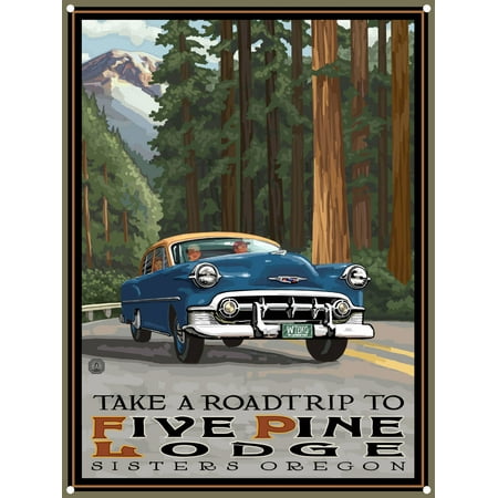 Paint Pine Wood Five Pine Lodge Sisters Oregon Road Trip Woods Metal Art Print by Paul A. Lanquist (9