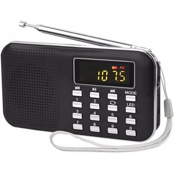 Portable Rechargeable Black Bible Audio Player - 8GB Storage with Scripture, Hymns & Sermons