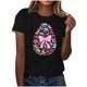 thumbnail image 1 of Mujeres Manga Corta de Verano Tops V-Cuello Impreso Suéter, Blusa de Moda Casual para la Primavera, 1 of 6
