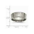 thumbnail image 6 of Solid Titanium Beveled Edge , Concave 8mm Men's Matte Brushed Finish and Plain Classic Wedding Band Ring Size 10, 6 of 7